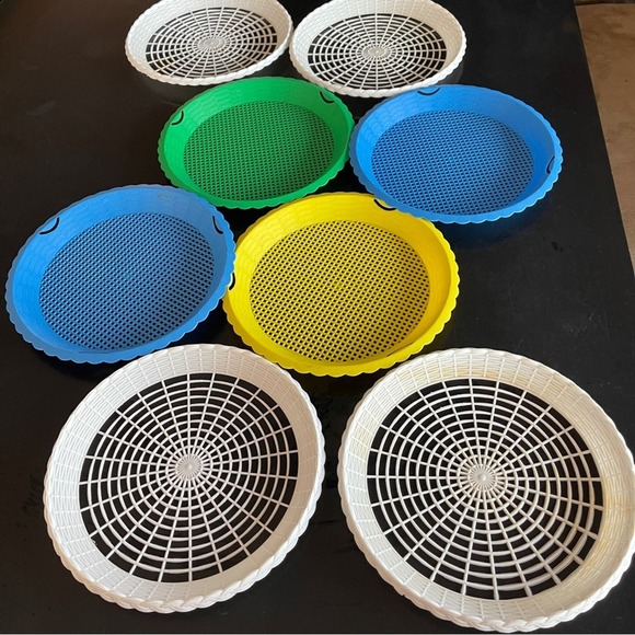 Vintage Reusable Plastic Paper Plate Holders Heavy Duty Picnic Camping Set 8 - Picture 6 of 12